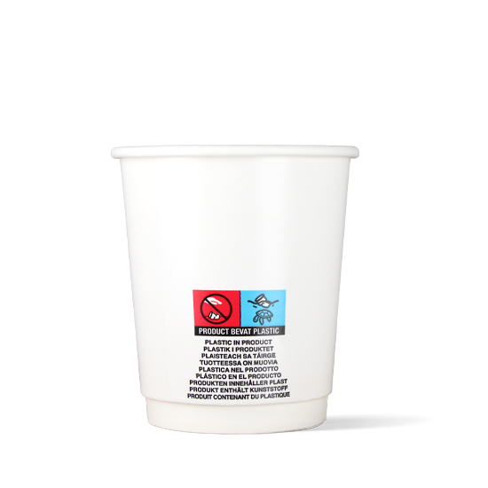 Latte-Becher - Doppelwandig - Weiss - 360cc/12oz - ab 500 Stück
