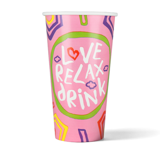 Milchshake Becher Love, Relax, Drink 650cc/22oz - ab 500 Stück