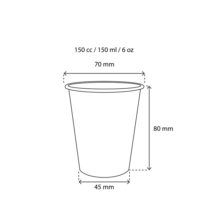 Kaffeebecher - Green Line - biologisch abbaubar 150cc/6oz ab 2.500 Stück