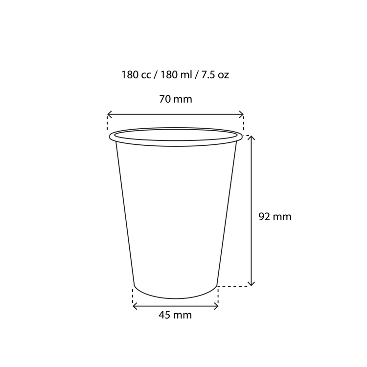 Kaffeebecher Weiß 180cc/7.5oz - ab 2.500 Stück
