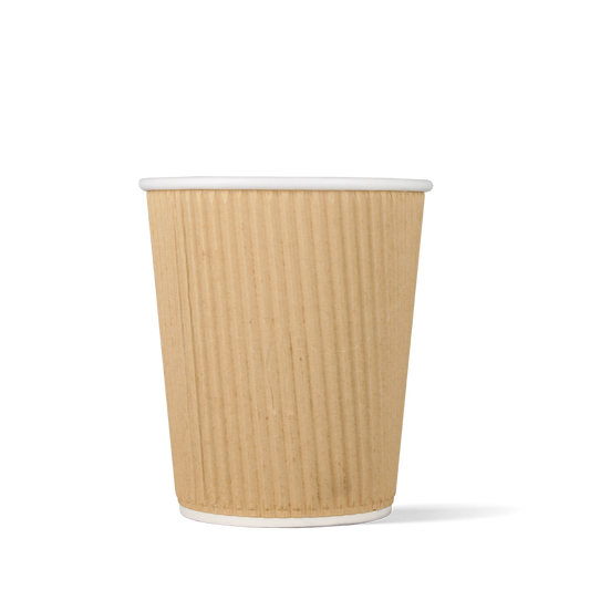 Cappuccino-Becher Kraft - Doppelwandig Riffel - 230cc/8oz ab 500 Stück