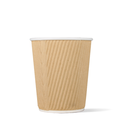 Cappuccino-Becher Kraft - Doppelwandig Riffel - 230cc/8oz ab 500 Stück