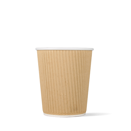 Kaffeebecher Kraft - doppelwandig riffel - 177cc/7oz - ab 500 Stück