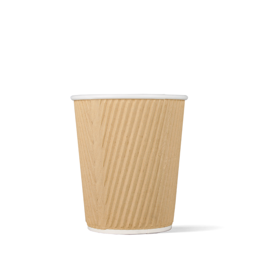 Kaffeebecher Kraft - doppelwandig riffel - 177cc/7oz - ab 500 Stück