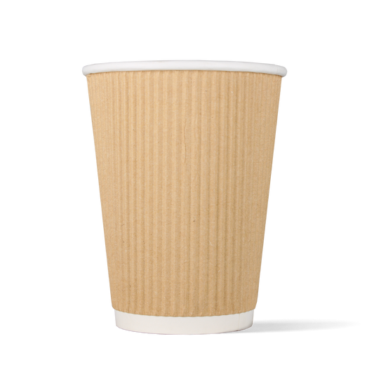 Latte-Becher Kraft - doppelwandig riffel - 360cc/12oz - ab 500 Stück
