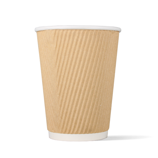 Latte-Becher Kraft - doppelwandig riffel - 360cc/12oz - ab 500 Stück