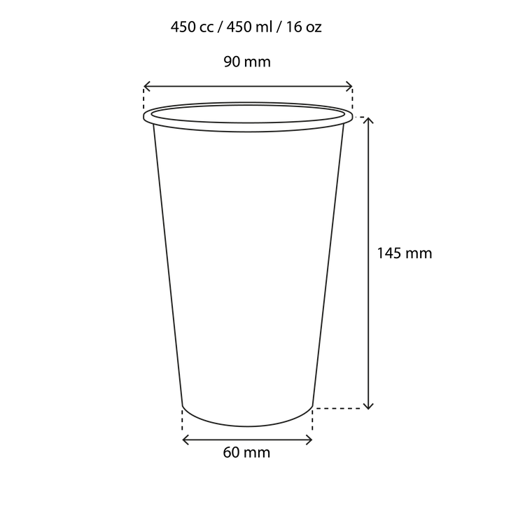 Latte-Becher Luxury 450cc/16oz - ab 1.000 Stück