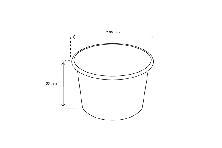 Eisbecher FSC® Schwarz 230cc/8oz - ab 1.000 Stück