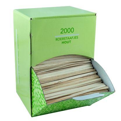 Houten roerstaafjes 14cm - 5 x 2.000 st/ds (6978946662559)