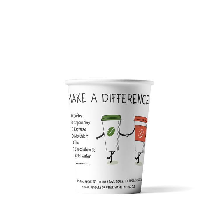 Kaffeebecher Make a difference 180cc/7.5oz - ab 2.500 Stück