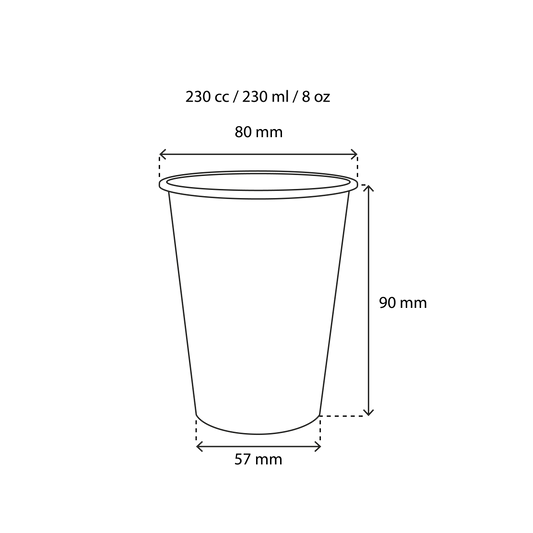 Cappuccino-Becher bedruckt mit Logo (PMS) 230cc/8oz ab 1.000 Stück