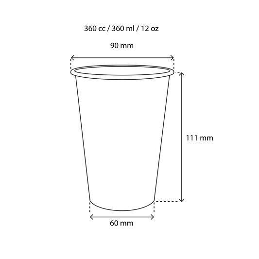 Latte-Becher bedruckt mit Logo (PMS) 360cc/12oz ab 1.000 Stück