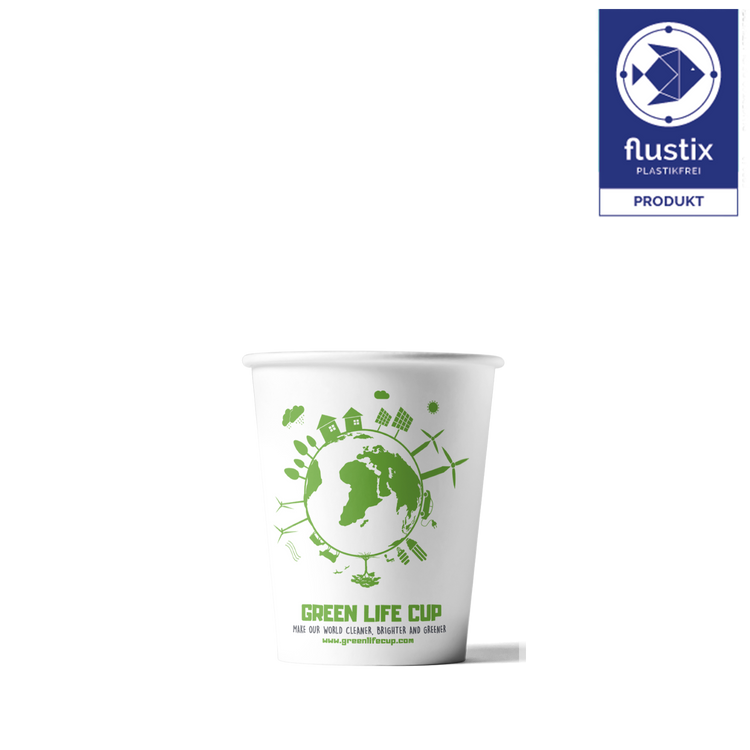 Green Life Cup PE-frei Kaffeebecher– 180 cc/7.5 oz – ab 2.500 Stück