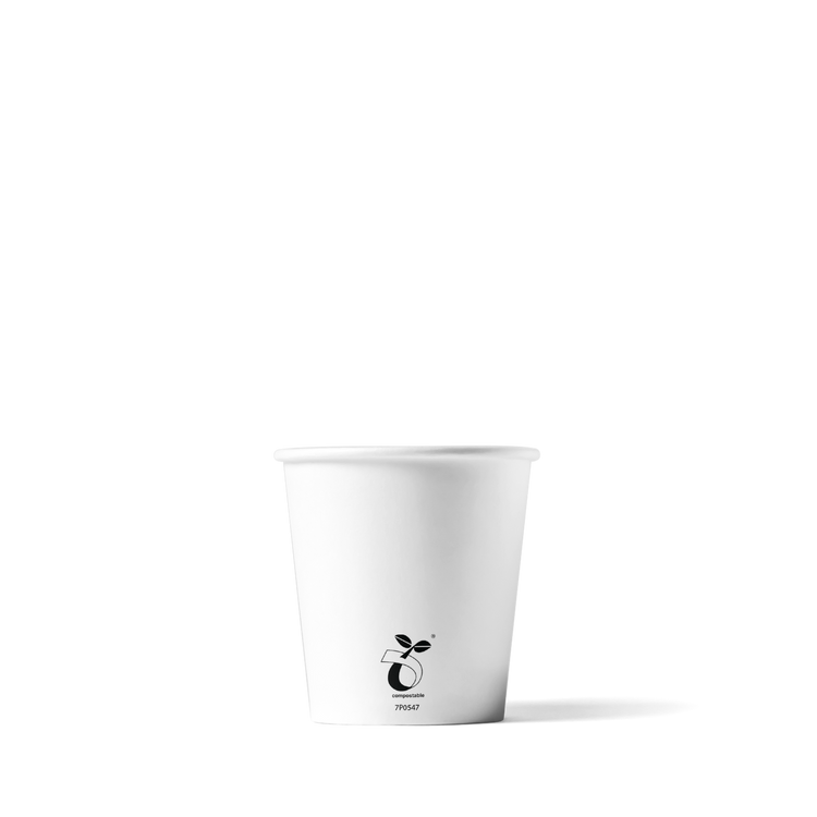 Espresso-Becher biologisch abbaubar Weiß 120cc/4oz - ab 1.000 Stück