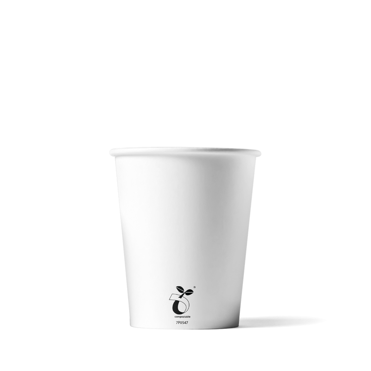 Kaffeebecher biologisch abbaubar Weiß 180cc/7.5oz ab 2.500 Stück