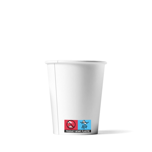 Kaffeebecher biologisch abbaubar Weiß 180cc/7.5oz ab 2.500 Stück