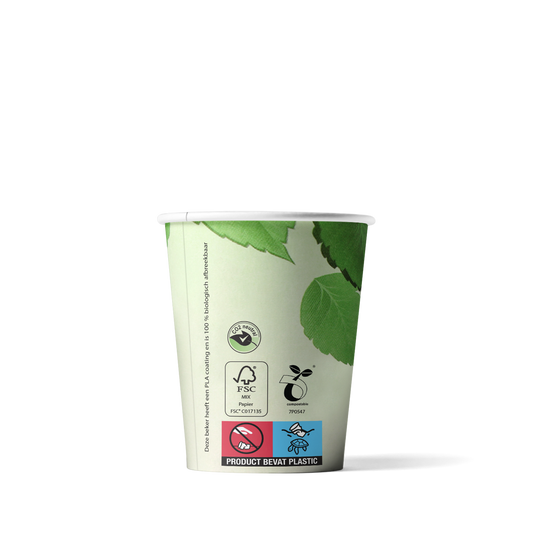 Kaffeebecher -Green Line - biologisch abbaubar 180cc/7.5oz ab 1.000 Stück