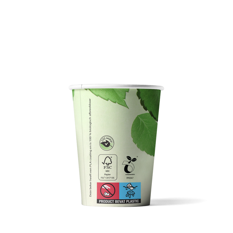 Cappuccino-Becher- Green Line - biologisch abbaubar 230cc/8oz -ab 1.000 Stück